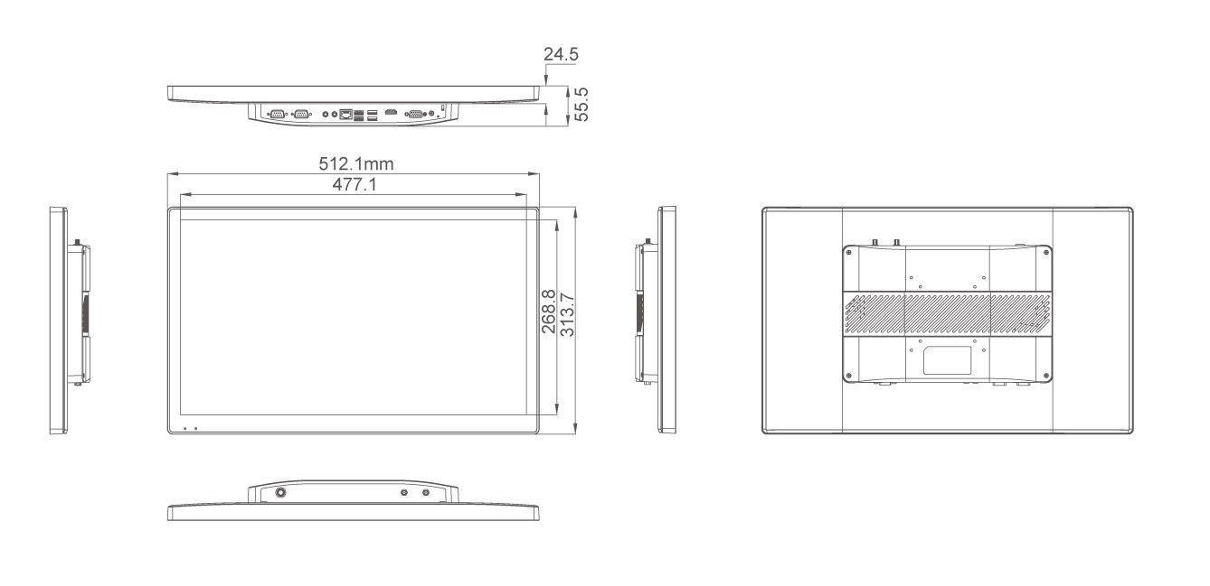 工業(yè)整機(jī)PPC2121接口&安裝尺寸